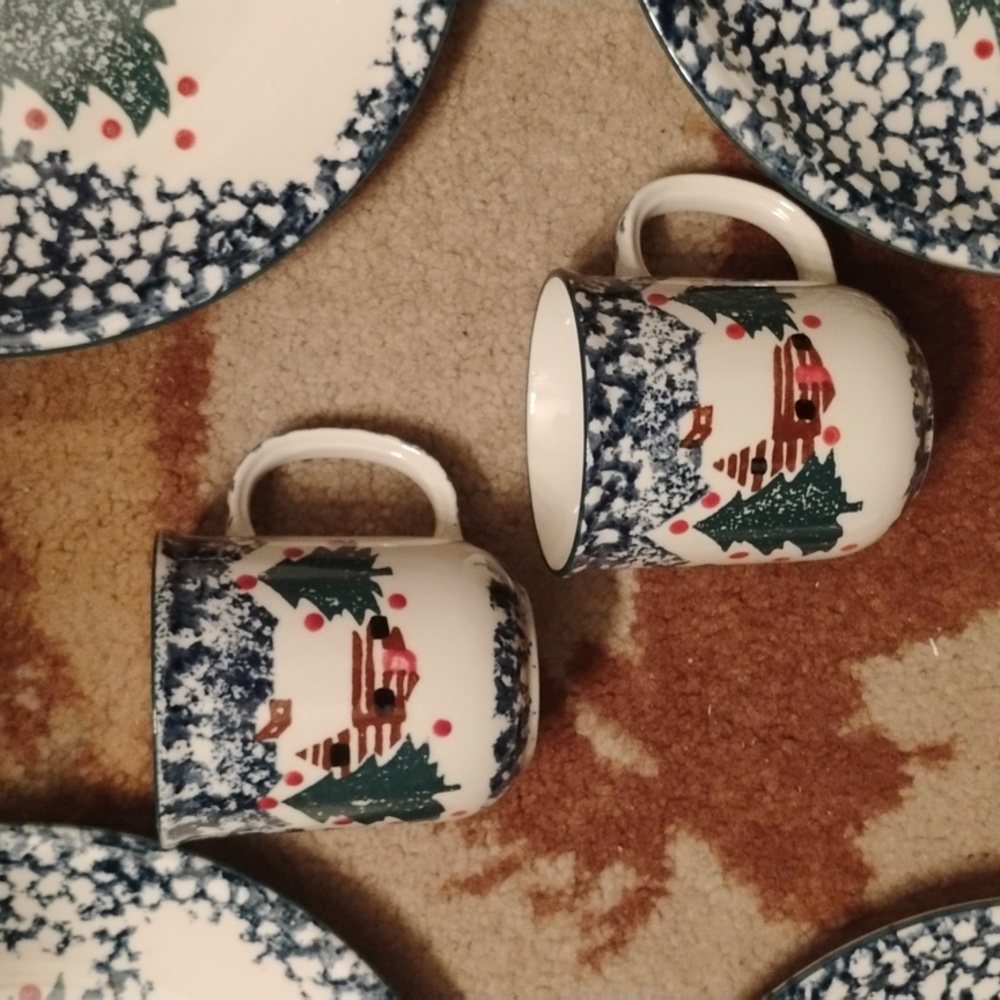 🌲 CABIN In The SNOW "MUG" FOLKCRAFT  TIENSHAN  VNPLC
